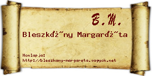 Bleszkány Margaréta névjegykártya